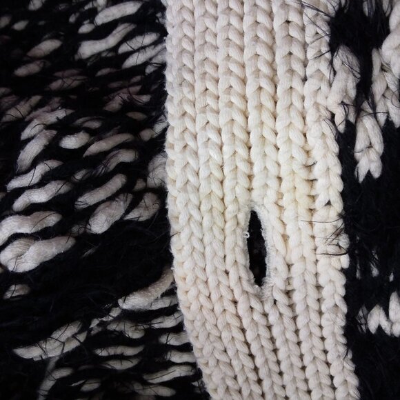 Lucky Brand | Diamond Fair Isle Cardigan Black Ivory | Size M - Picture 13 of 13